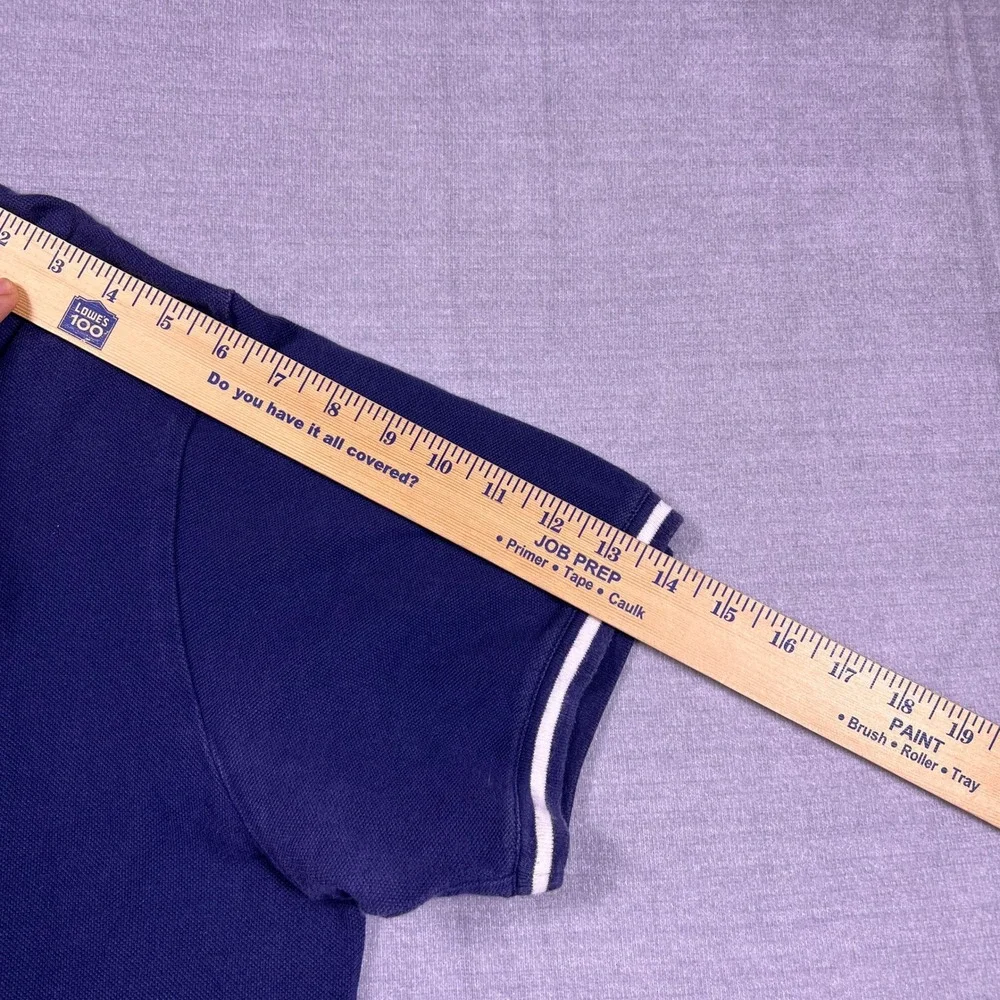 Polo Ralph Lauren Pique V-Neck Ringer Short Sleeve T-Shirt Mens Size L Blue